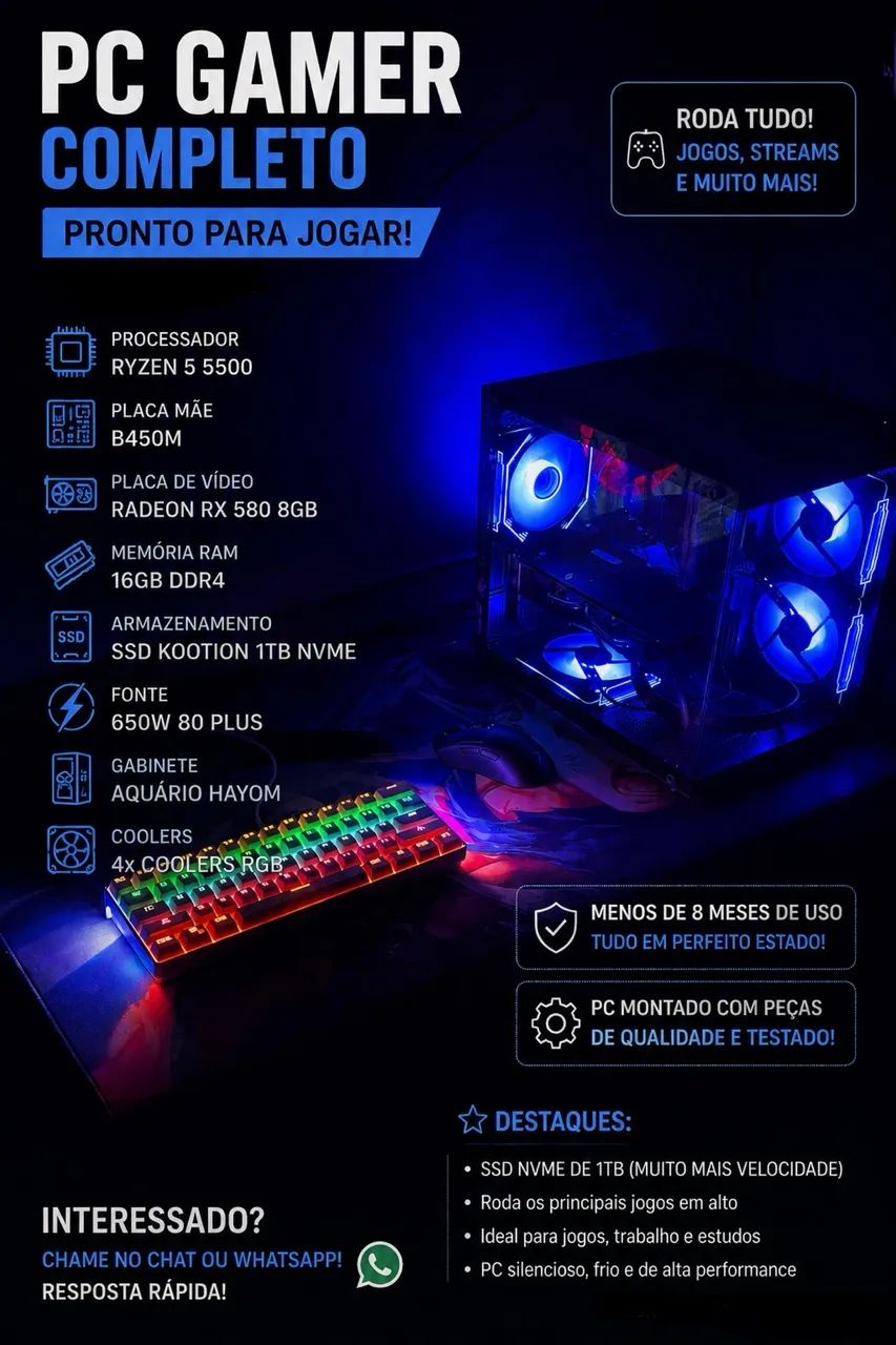 PC GAMER COMPLETO (TROCO EM PS5)