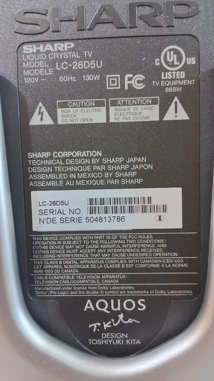 TV Sharp Liquid Crystal LC26D5U - Foto 4