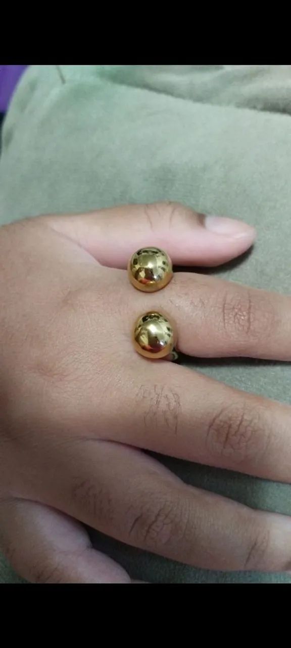 Anel em aço inoxidável dourado  - Foto 4
