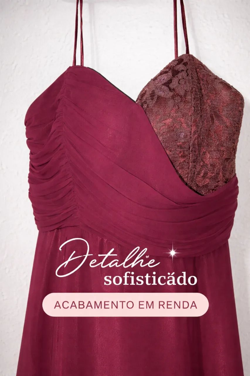 Vestido de festa, vinho - Foto 4