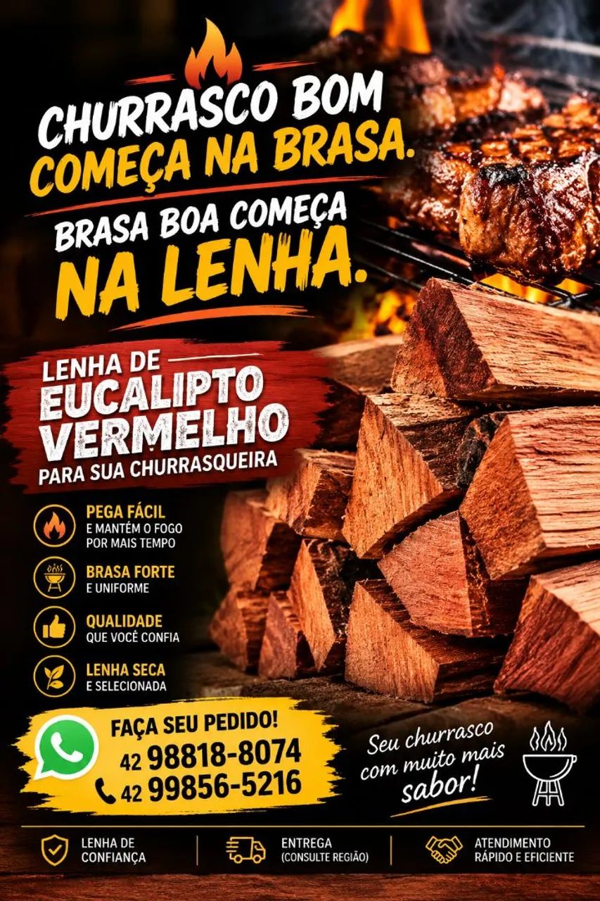 LENHA DE EUCALIPTO VERMELHO.