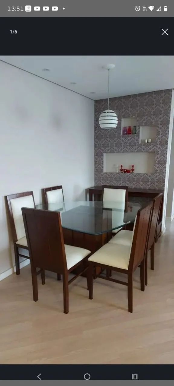 Vendo Mesa Triangular de Vidro com Base em Madeira Linda Perfeito Estado de conservação  - Foto 5