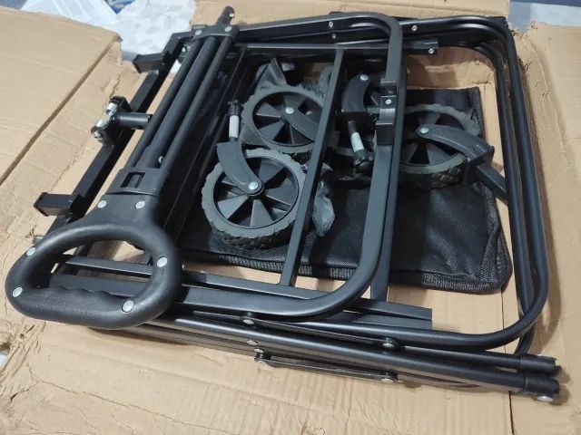 Carrinho Multiuso Para Camping Até 100kg Dobrável Cor Preto - Foto 2