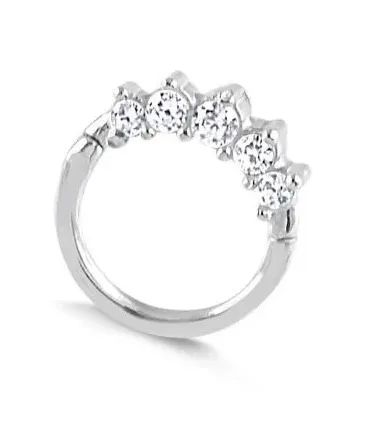 Piercing Daith em Prata com zircônia 