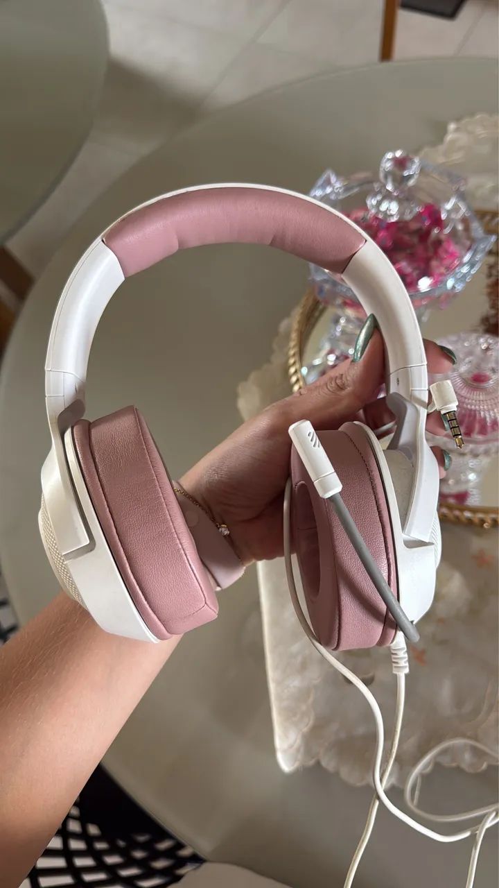 Headset razer kraken lite espuma ROSA
