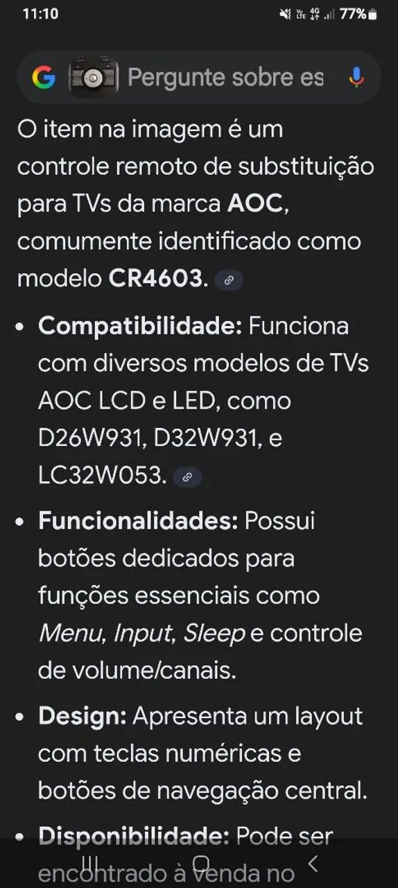 Controle Remoto AOC ORIGINAL  - Foto 5