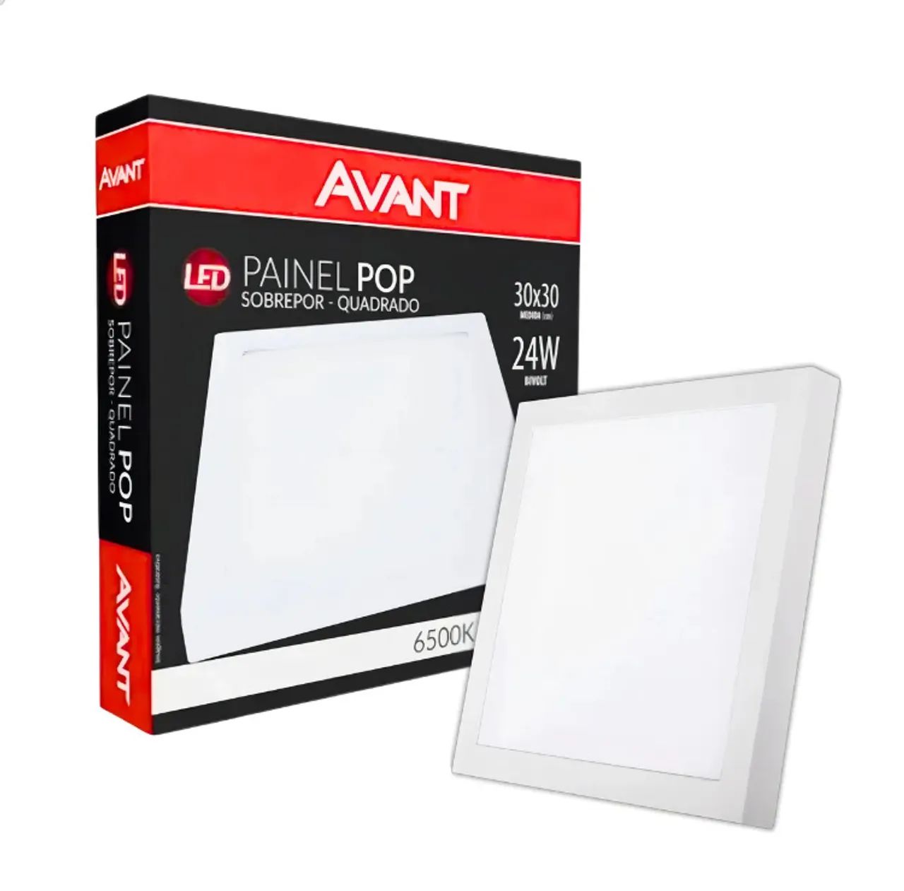 Painel lâmpada led 24W sobrepor bivolt luz branca Avant