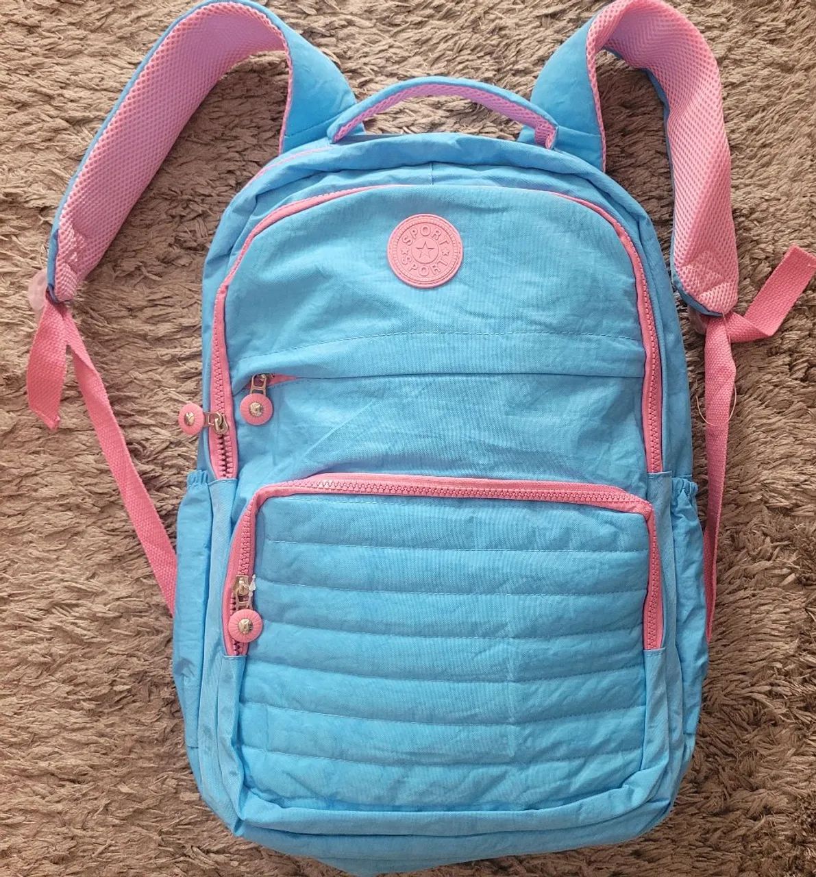 Mochila grande impermeável nova azul 