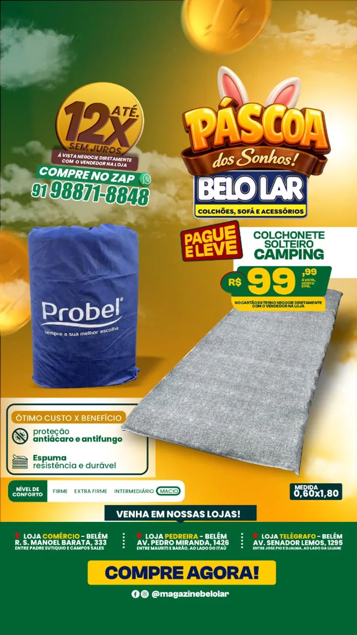 Colchonete Camping Solteiro 