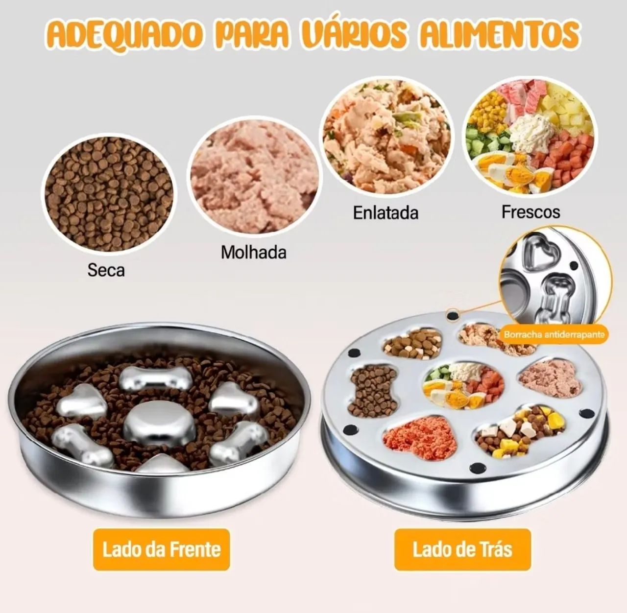 Comedouro lento pet inox - Foto 4