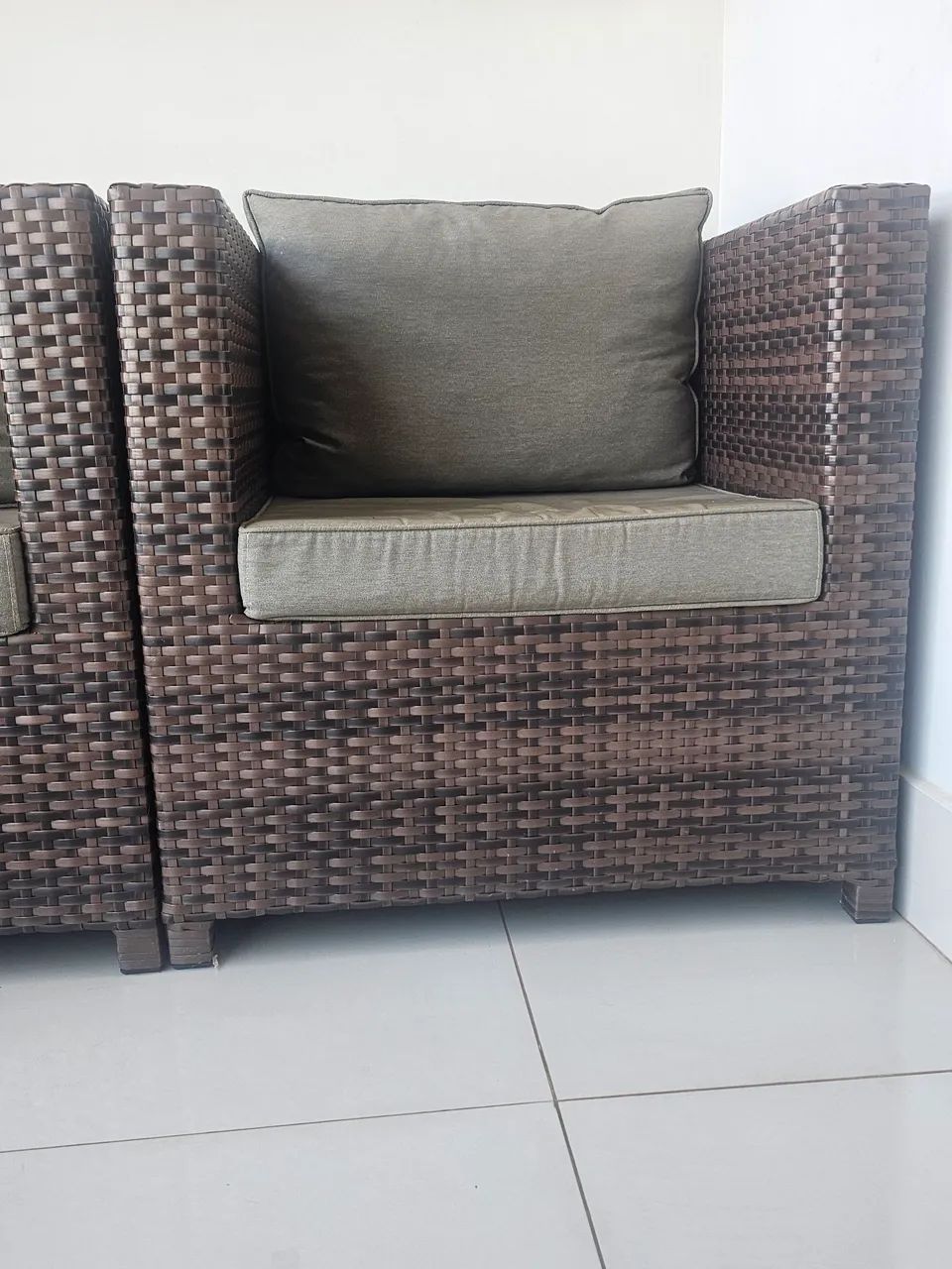 2 poltronas de fibra sintética Junco. Perfeito estado