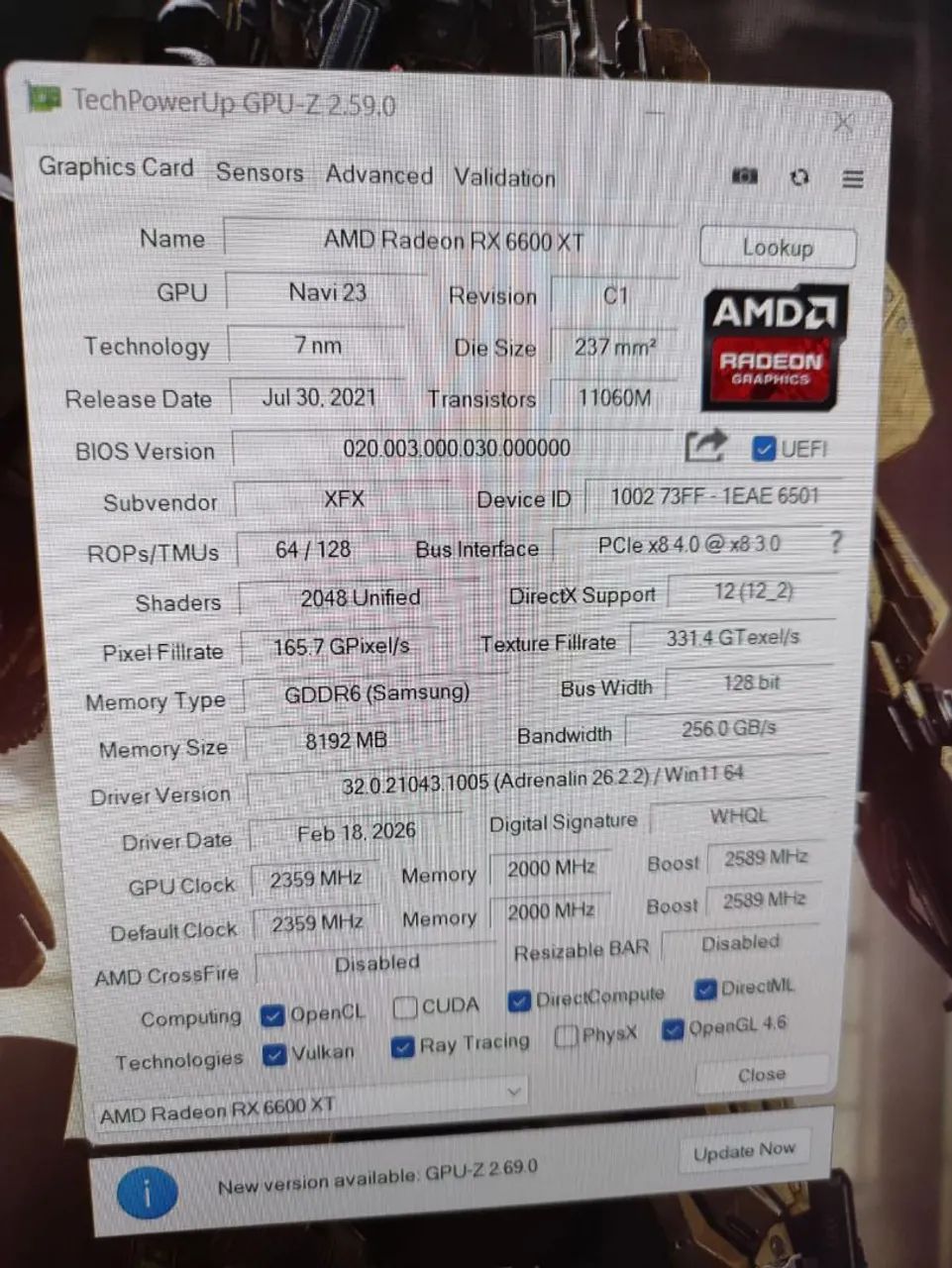 Placa vídeo rx 6600xt 8g - Foto 4