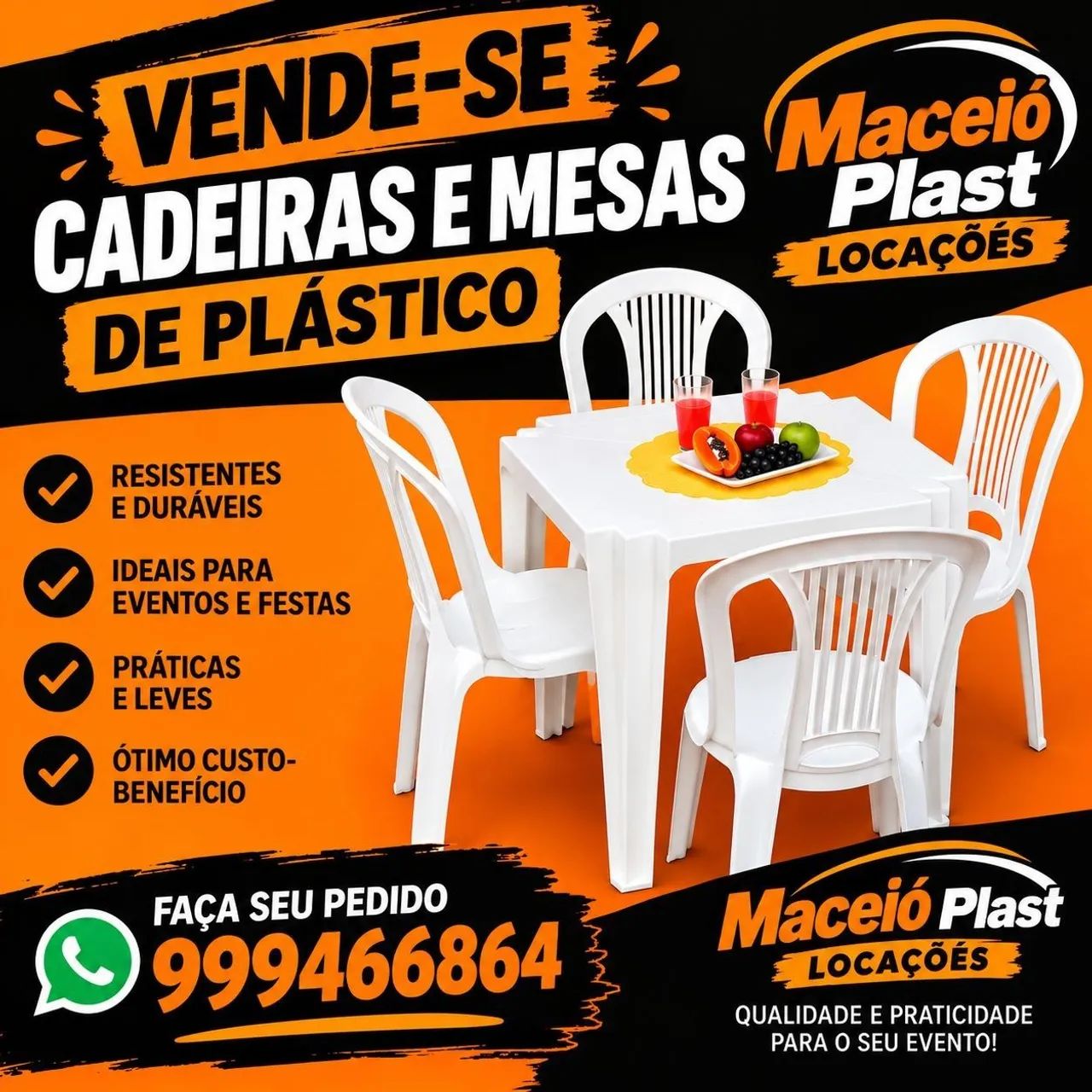 Direto da fábrica cadeiras e mesas de festas 