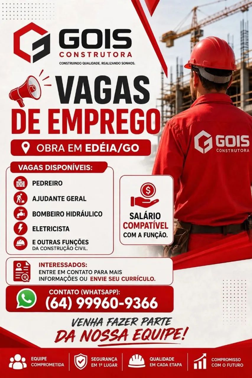Vagas para construção civil 