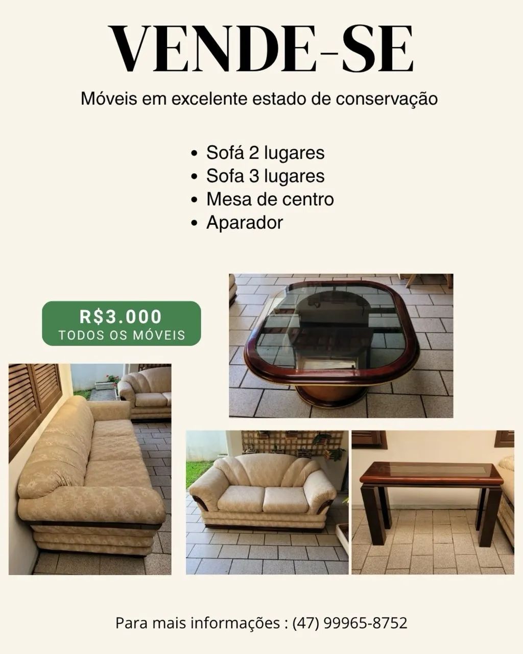 Sofá e mesa 