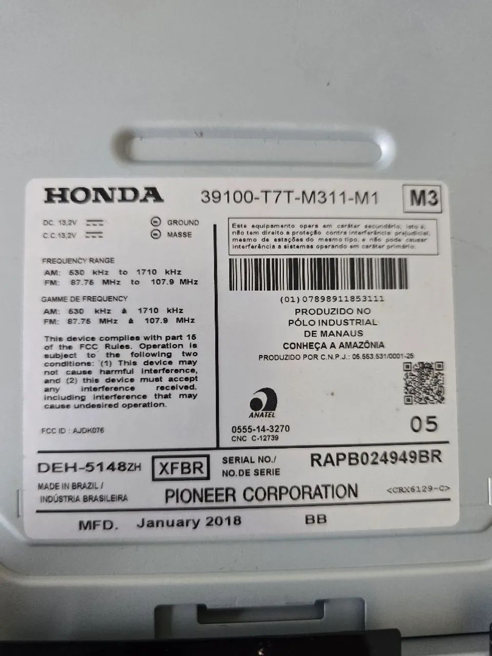 Som Pionner Honda Original  - Foto 3