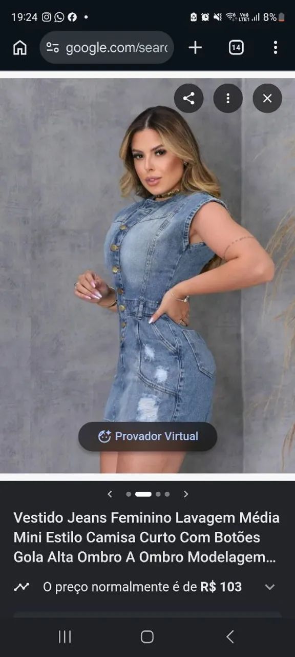Vestido jeans curto - Foto 5