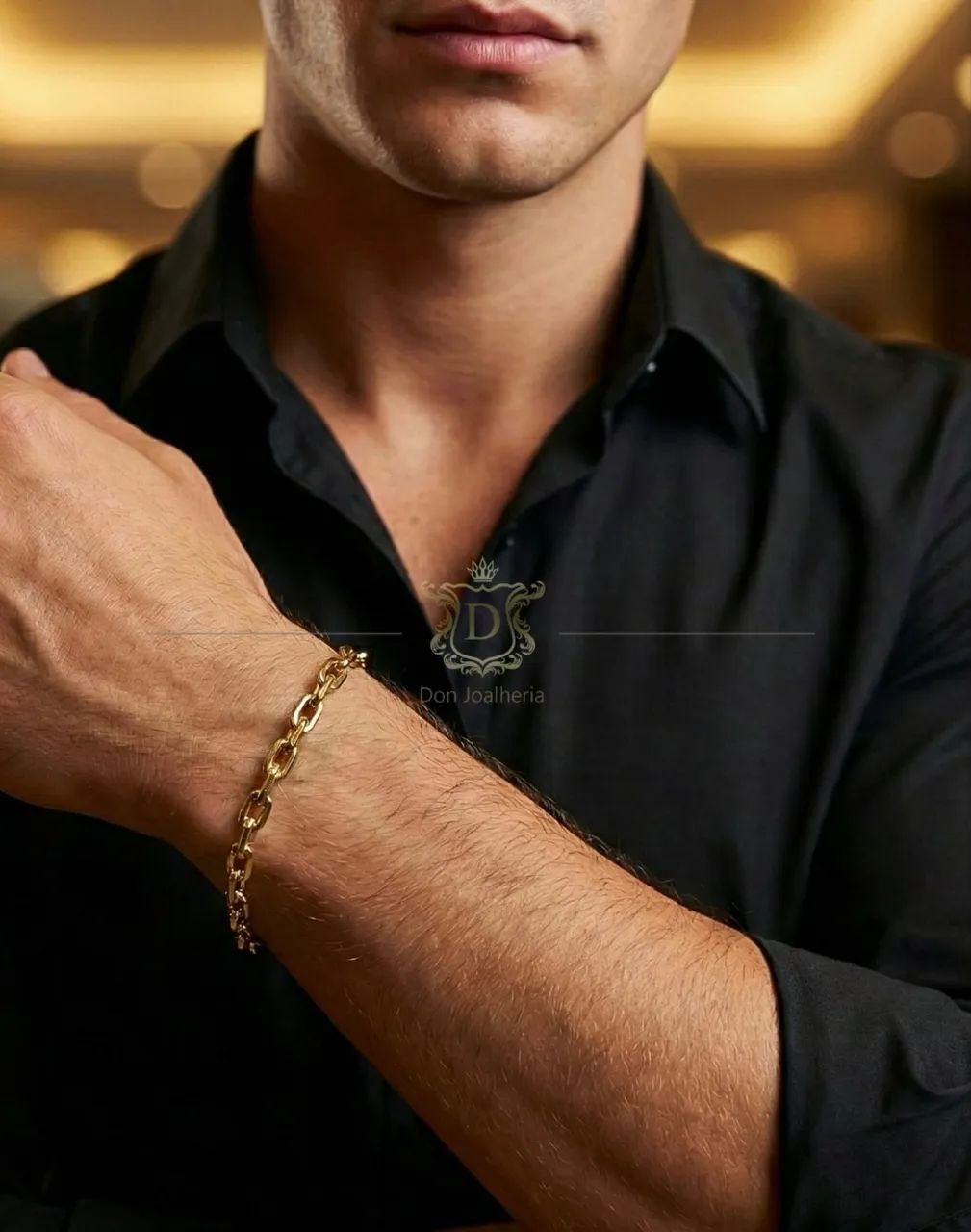 Pulseira Cadeado em Ouro 18k 750 - Foto 2
