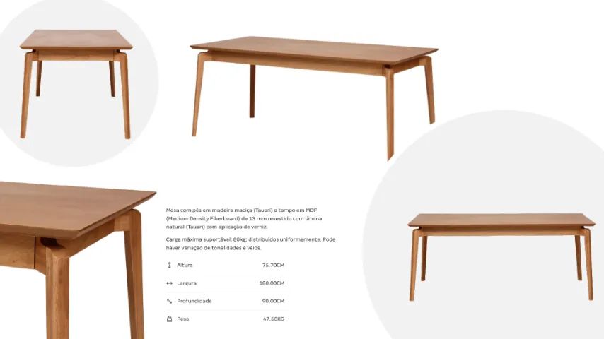 Mesa de Jantar Tok&Stok ARES I - Foto 3