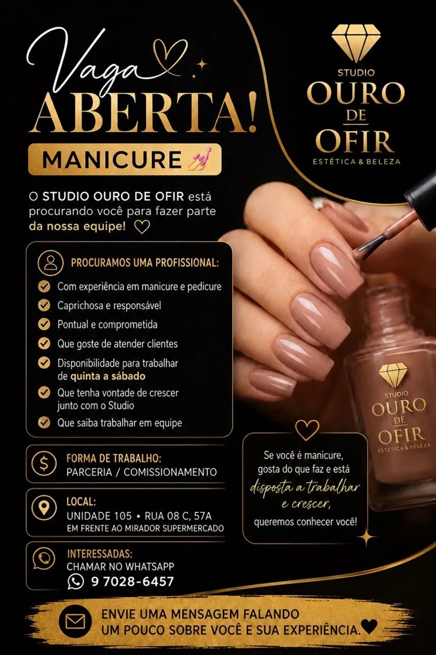 Vaga para manicure 