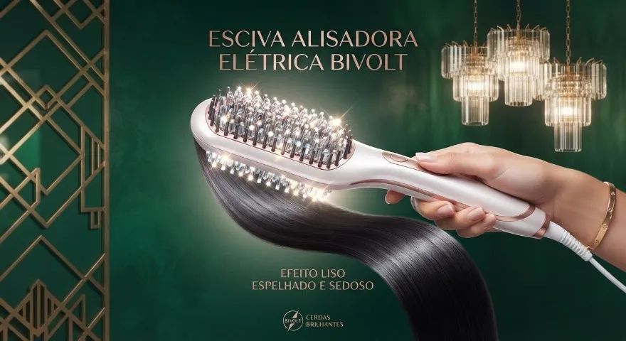 Escova Alisadora Elétrica Bivolt - Foto 2