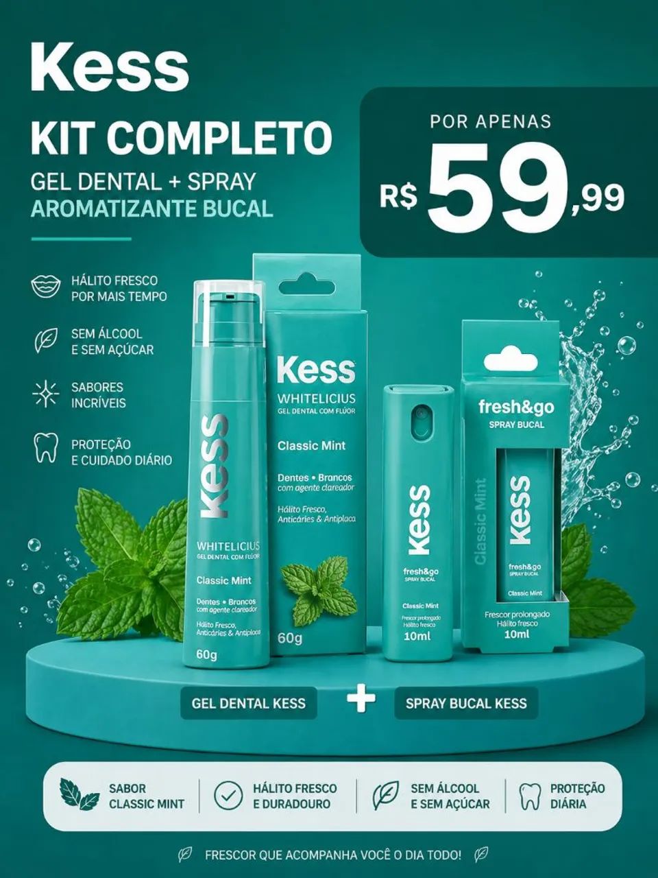 ? KIT COMPLETO: PASTA DE DENTE + SPRAY BUCAL