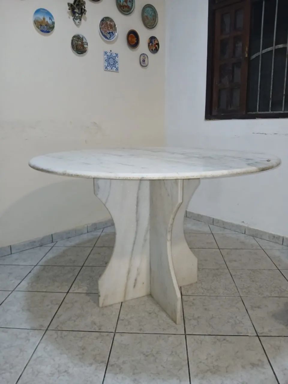 Mesa de mármore redonda branca original  - Foto 3