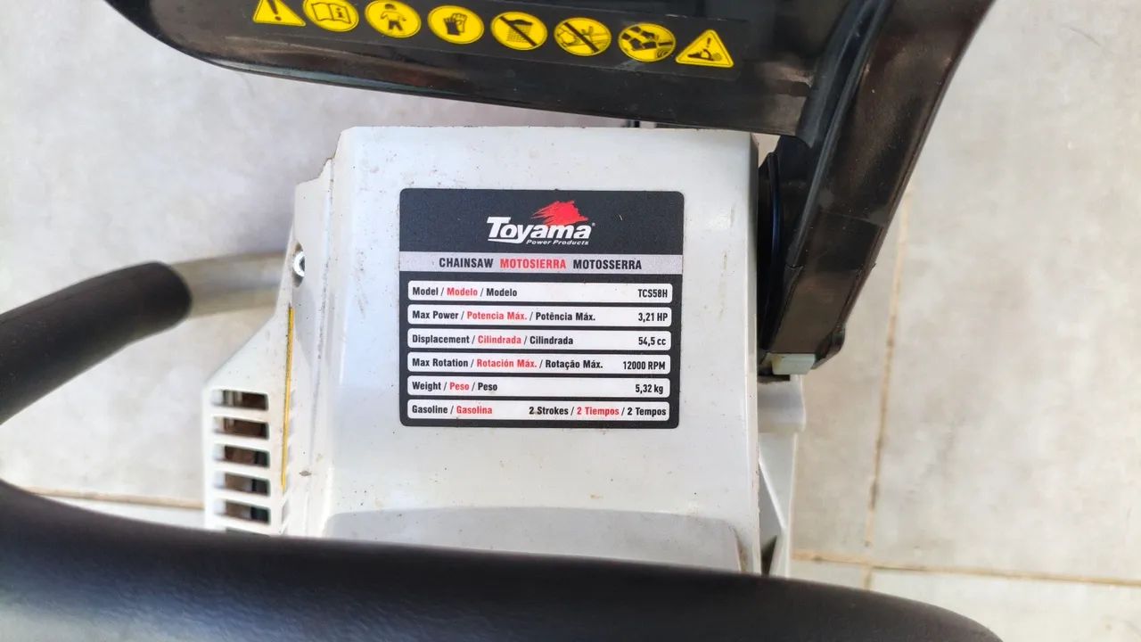 Motosserra Toyama 54,4cc TCS58H a gasolina - Ferramentas de