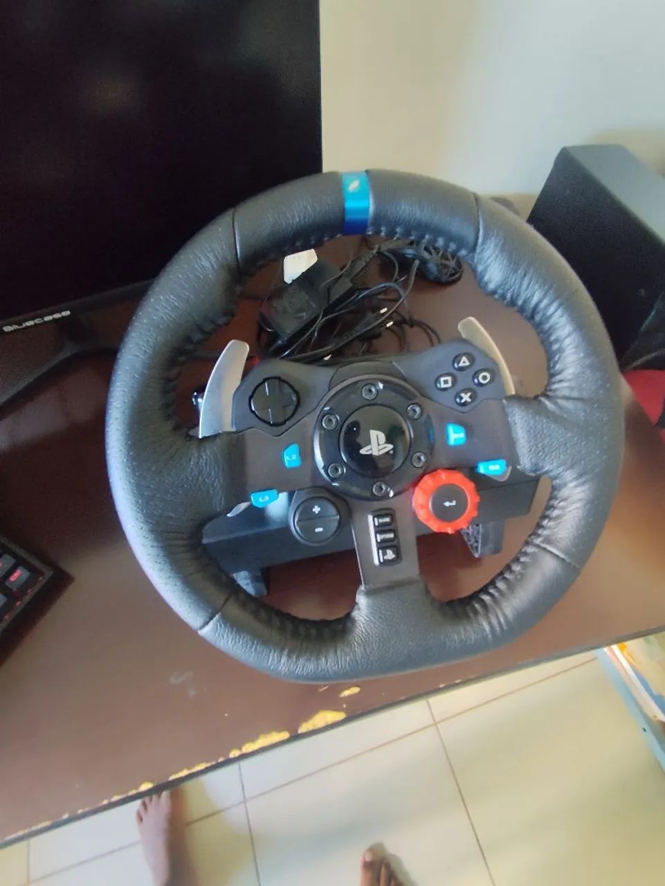 Volante Logitech g29 com base extreme racing e marcha