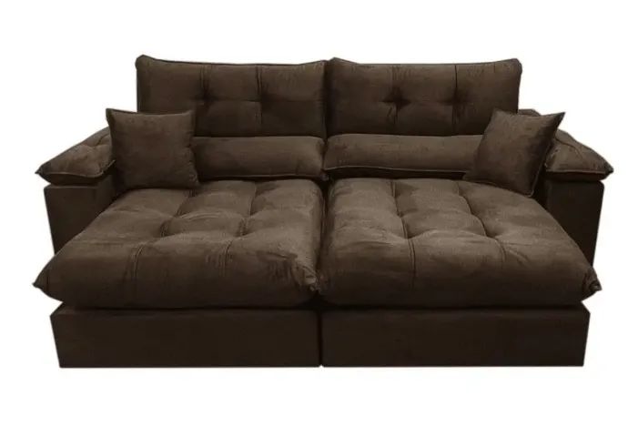 SOFÁ SUPREMO CONFORT 250CM 4 LUGARES RETRÁTIL E RECLINÁVEL EM VELUDO - Foto 3