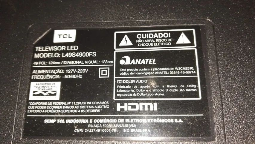 TV TCL 49" para retirar peças - Foto 2