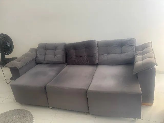 Sofá 3 lugares cinza