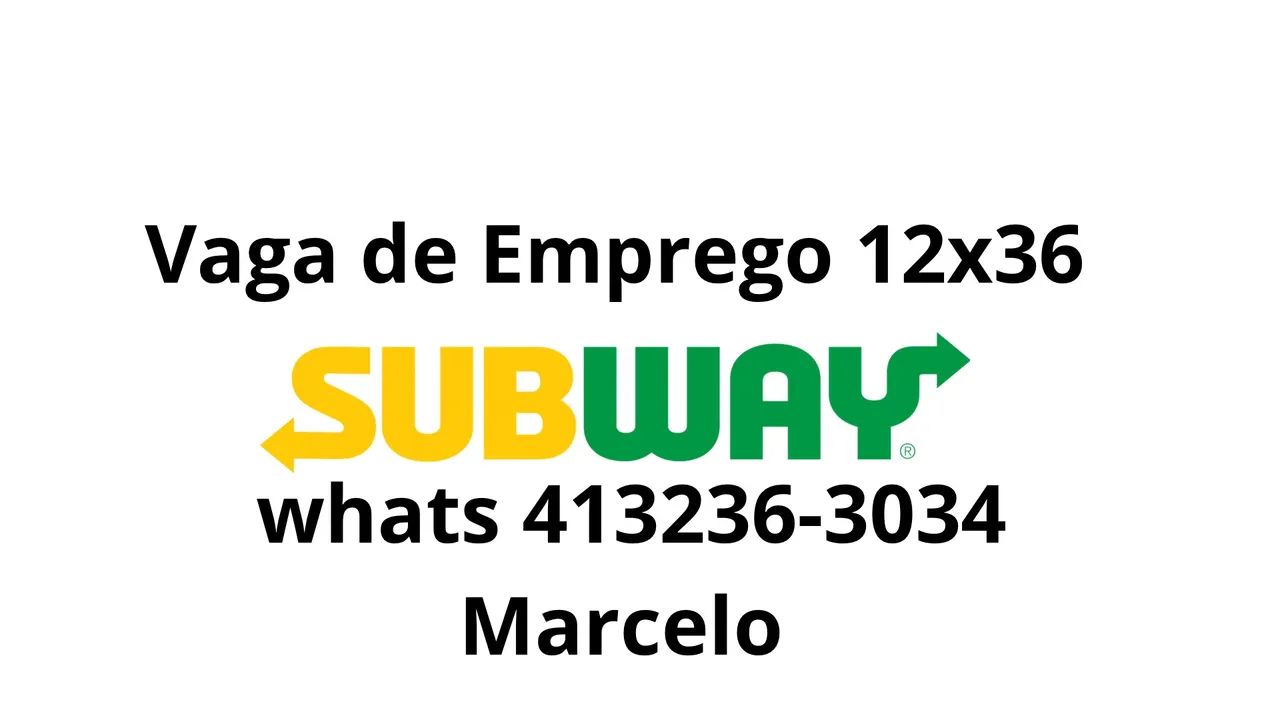 Vaga de emprego 12x36