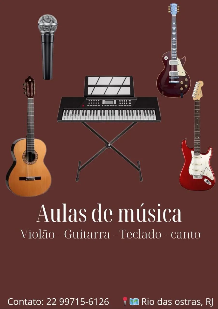 Aulas particulares de violão teclado guitarra e canto 