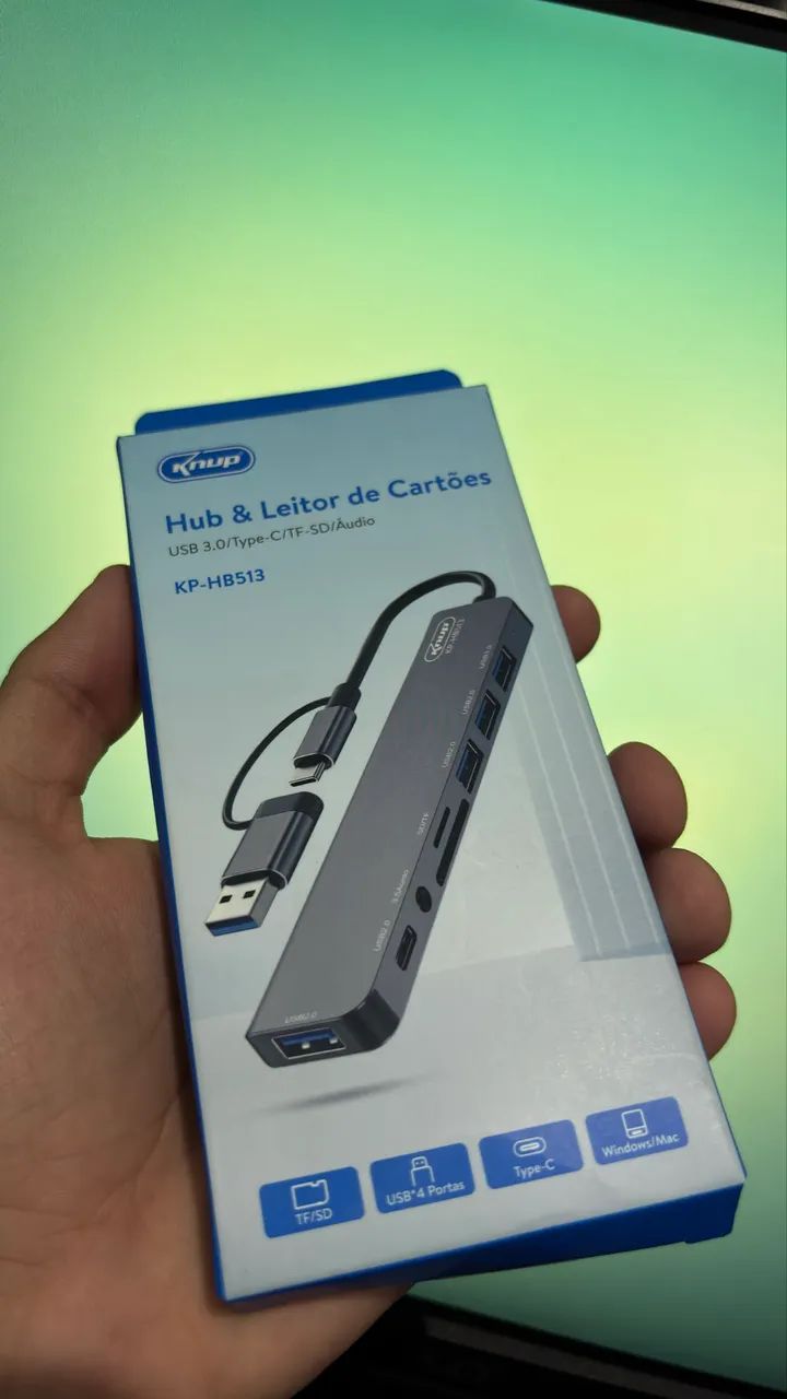 HUB USB-C 6 em 1 KNUP - NOVO