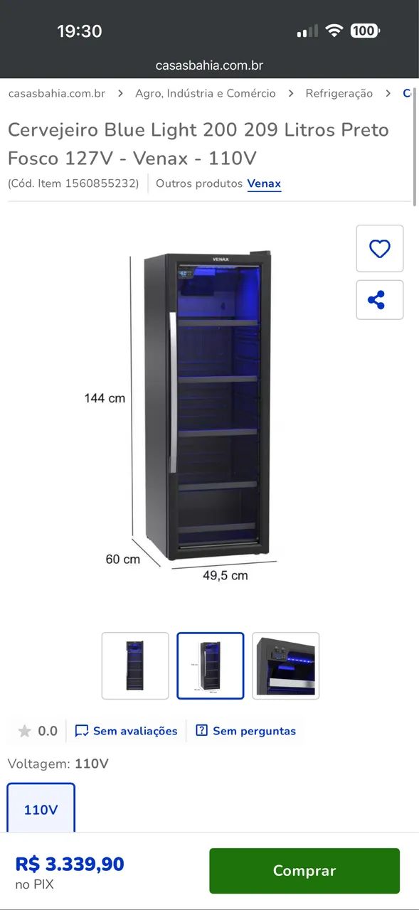 Cervejeiro Venax 209 litros 127v zerado - Foto 4