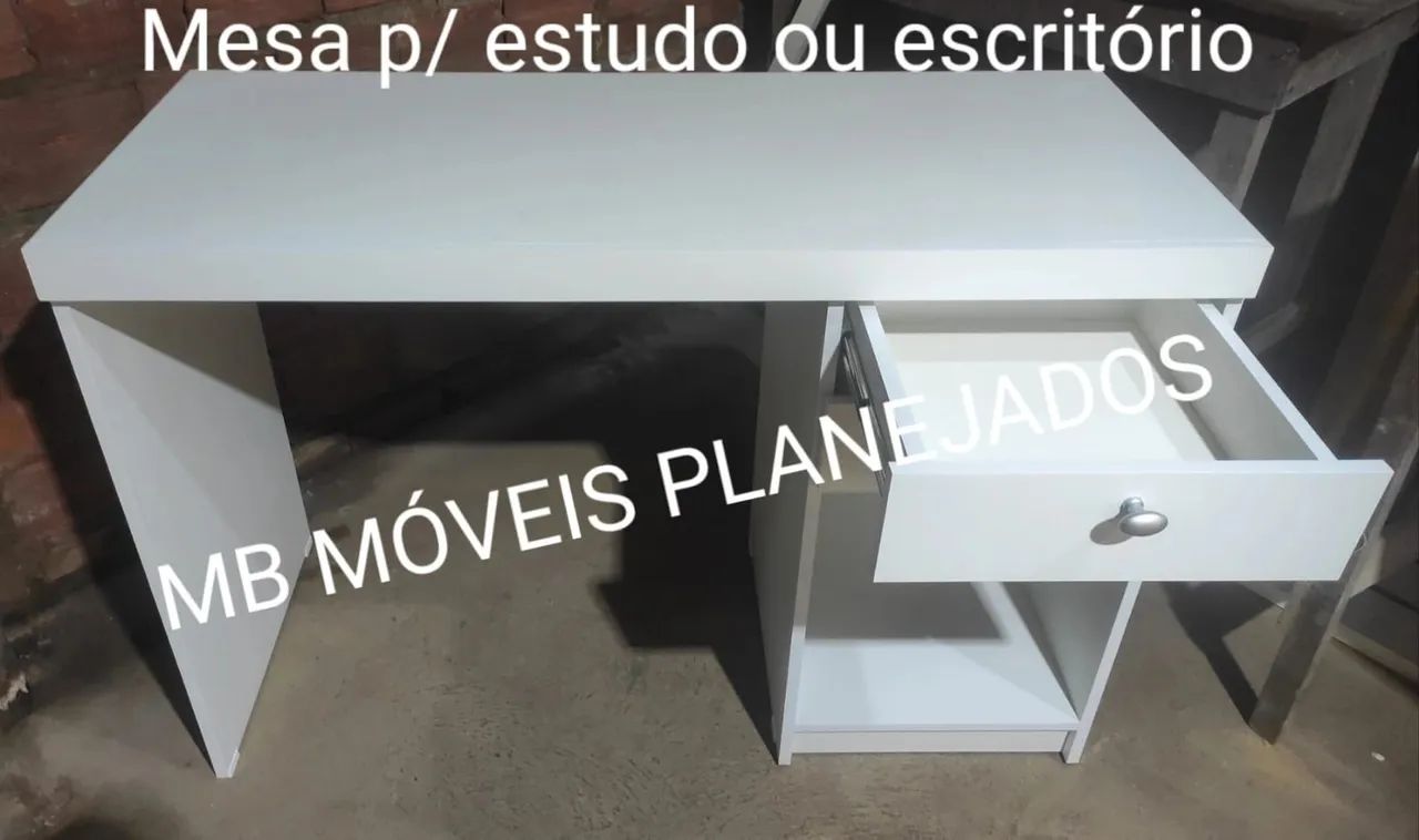 Mesa para escritório nova 100% MDF branco  - Foto 2