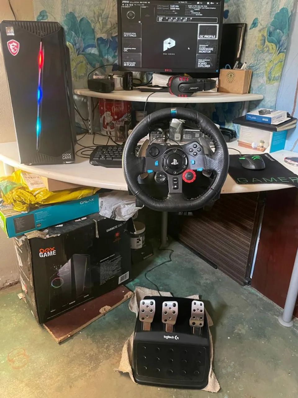 Vendendo meu setup completo computador volante e pedais - Foto 4