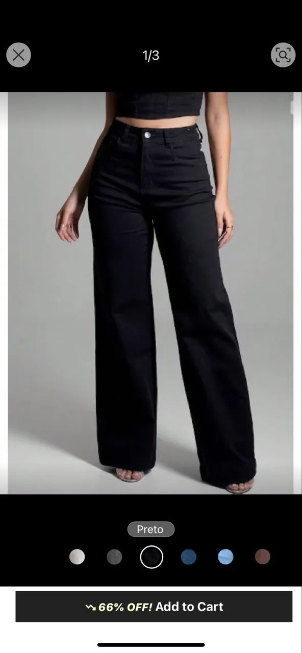 calça wide leg preta - Foto 4