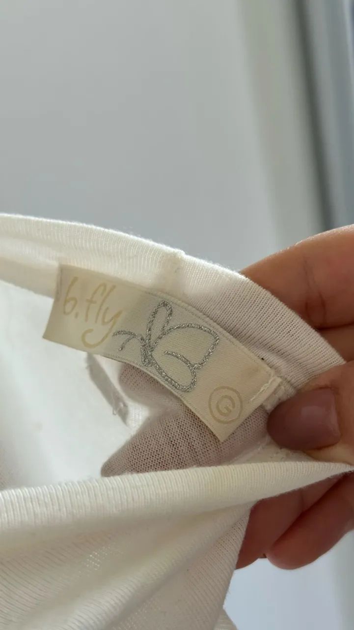 Blusa By Fly Branca More Basic com Franjas Tamanho G - Foto 4