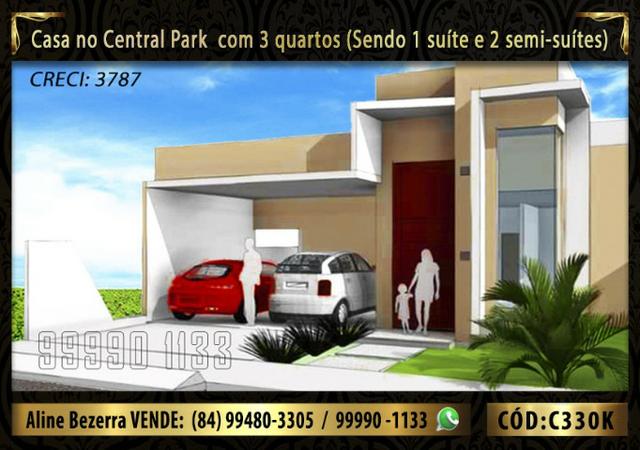Casa no Central Park com 3 quartos, repasse 230 mil mais saldo do lote, confira