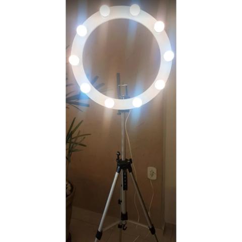 Vendo Ring Light Novo, na cor branca - Foto 4