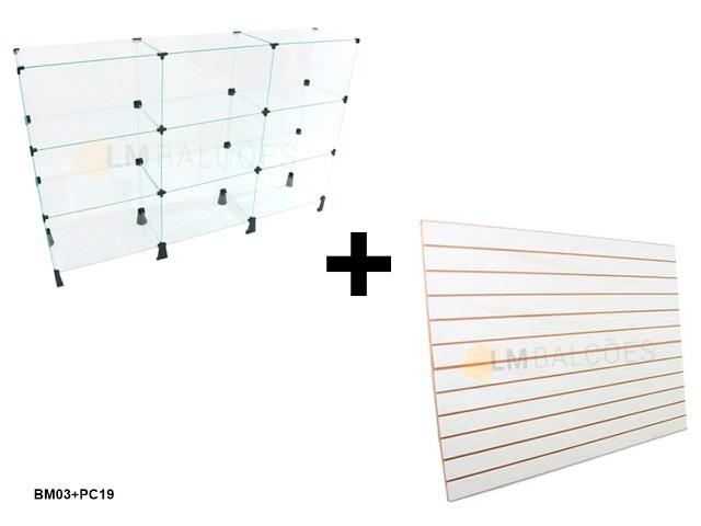 Balcão expositor de vidro 1,50 x 1,00 x 0 ,30 + Painel 0,91 x 1,37 frete gratis SP