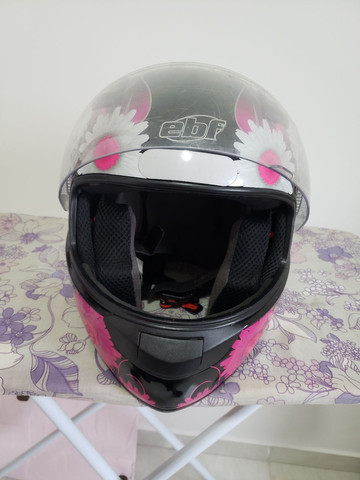 Capacete EBF feminino fada preto e rosa - Foto 4