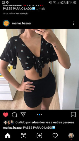 Cropped de tecido