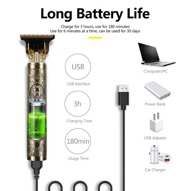 Máquina de cortar cabelo profissional aparador elétrico - Foto 2