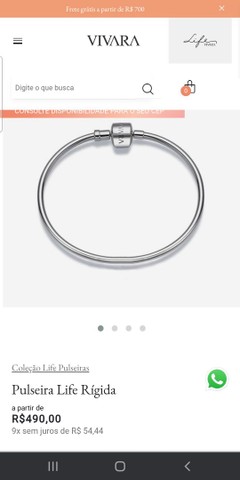 Pulseira em prata Vivara Life - Foto 4