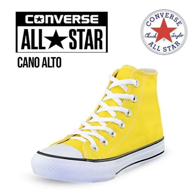 Kit 1 Tênis All Star Plataforma Amarelo + 1 Tênis Plataforma Vermelho