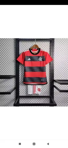 Conjunto do Flamengo Onda Modelo 2023-24 Uniforme de Futebol