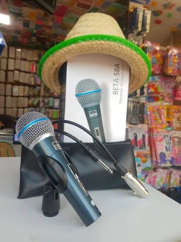 Microfone Beta 58A Dinâmico Profissional